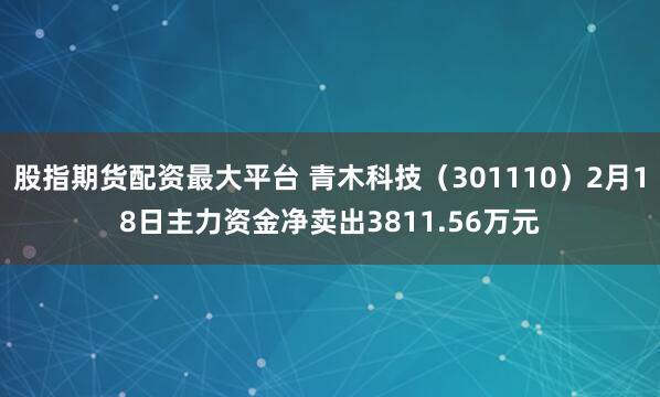 股指期货配资最大平台 青木科技（301110）2月18日主力资金净卖出3811.56万元