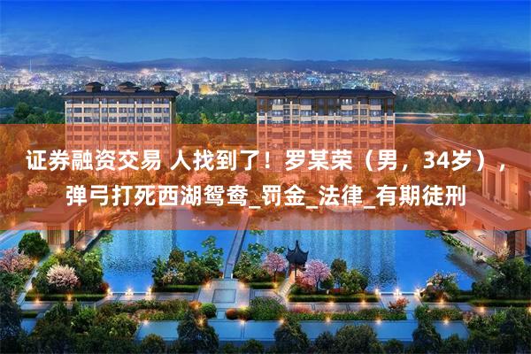 证券融资交易 人找到了！罗某荣（男，34岁），弹弓打死西湖鸳鸯_罚金_法律_有期徒刑