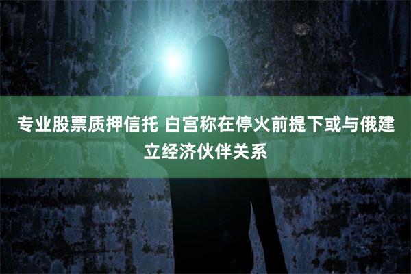 专业股票质押信托 白宫称在停火前提下或与俄建立经济伙伴关系