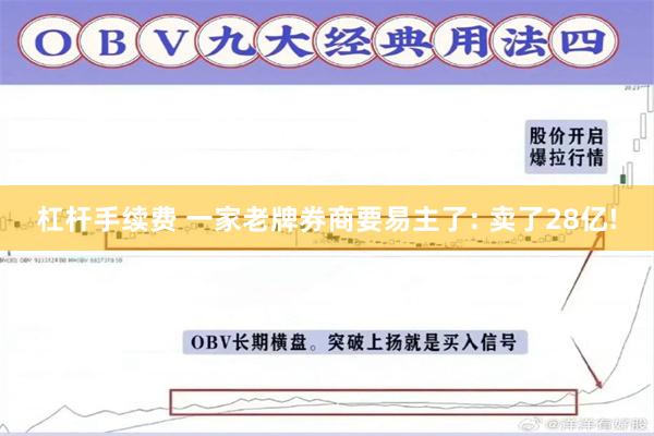 杠杆手续费 一家老牌券商要易主了: 卖了28亿!