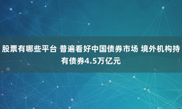 股票有哪些平台 普遍看好中国债券市场 境外机构持有债券4.5万亿元